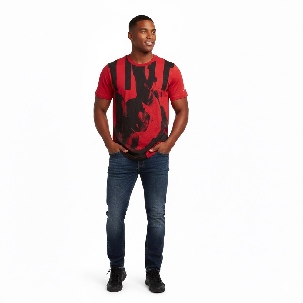 Vintage Nike Jordan Jumpman Graphic Tee - University Red/Black - Sporty